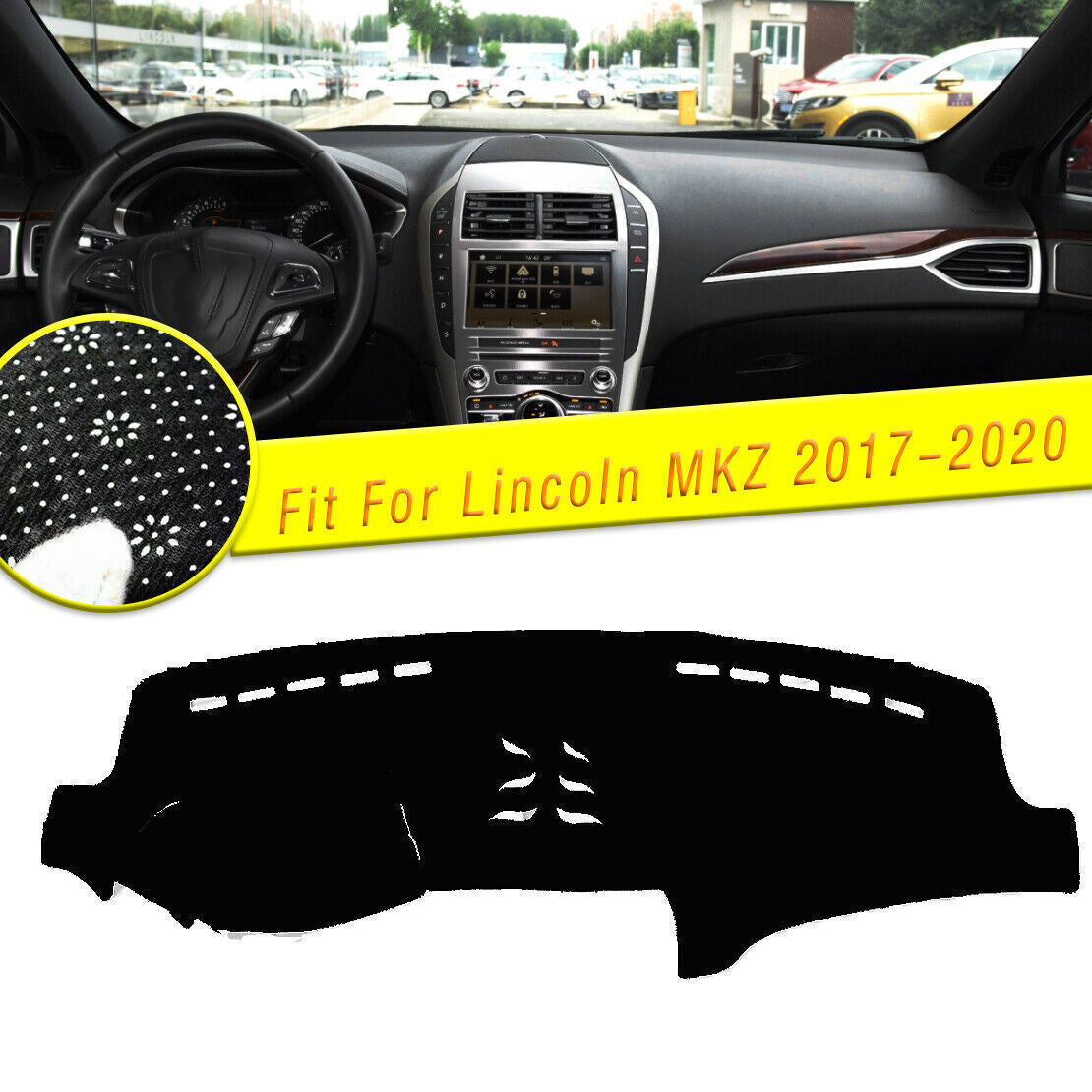 1PCS Inner Dashboard Dash Mat Non-slip DashMat Sun Shade for Lincoln MKZ 2017-20
