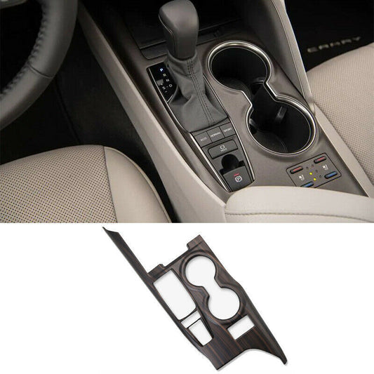 for Toyota for Camry 2018-2023 Wood Grain ABS Central Console Gear Shift Cover Trim