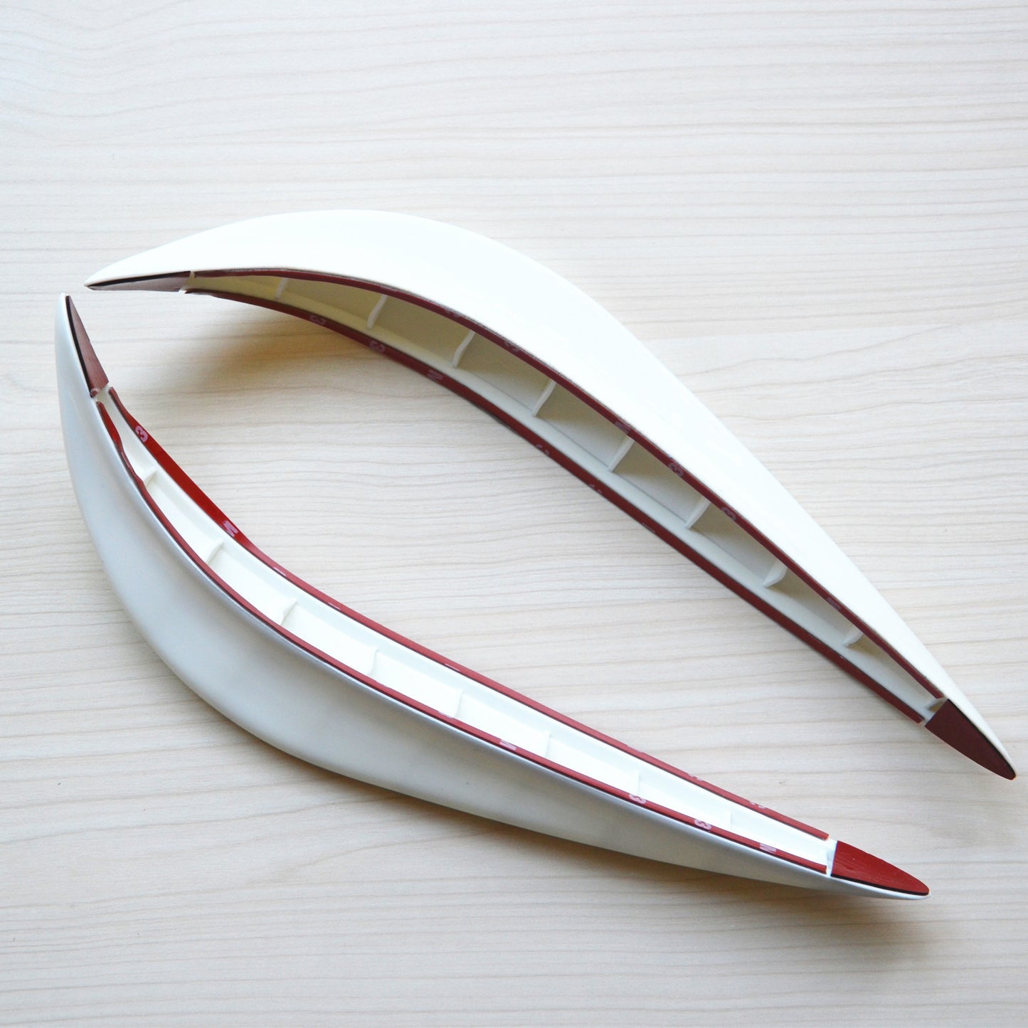 2x Car Front Back Bumper Anti-rub White Streamline Guard Cover Sticker Protector