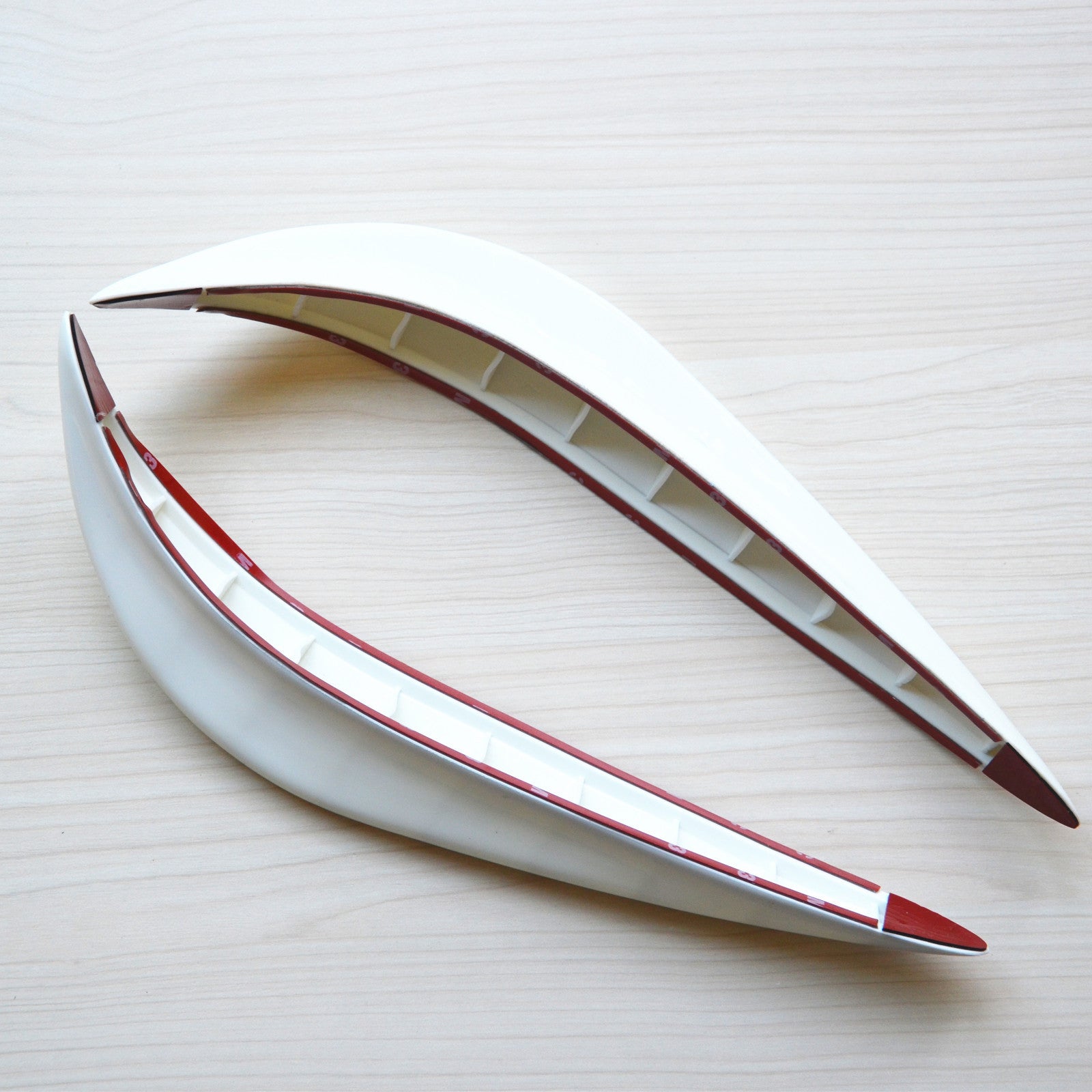 2x Car Front Back Bumper Anti-rub White Streamline Guard Cover Sticker Protector
