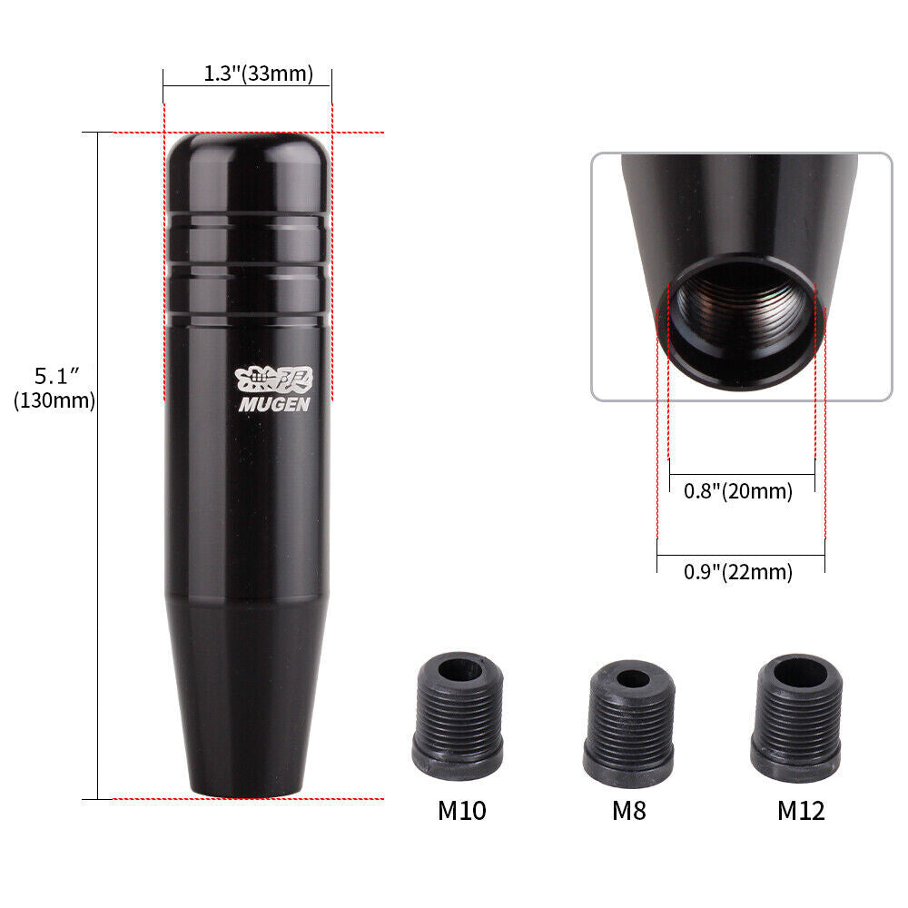 MUGEN Black 13cm Stick Manual Car Racing Gear Shift Knob Shifter Universal