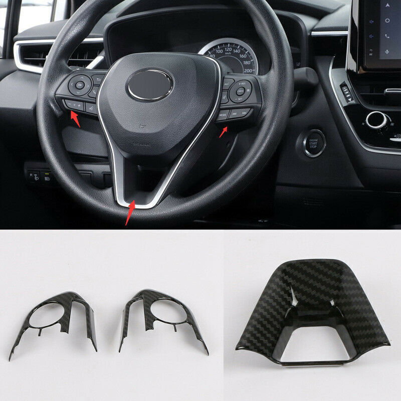 for Toyota for Corolla 2020-2023 Carbon Fiber Style Steering Wheel Button Cover Trim