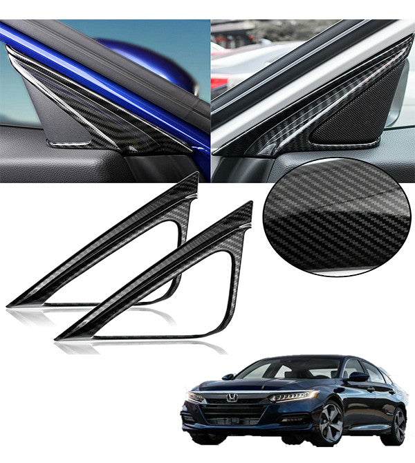 for Honda Accord 2018 2019 Carbon Fiber Pattern Door Speaker A-Pillar Cover Trim