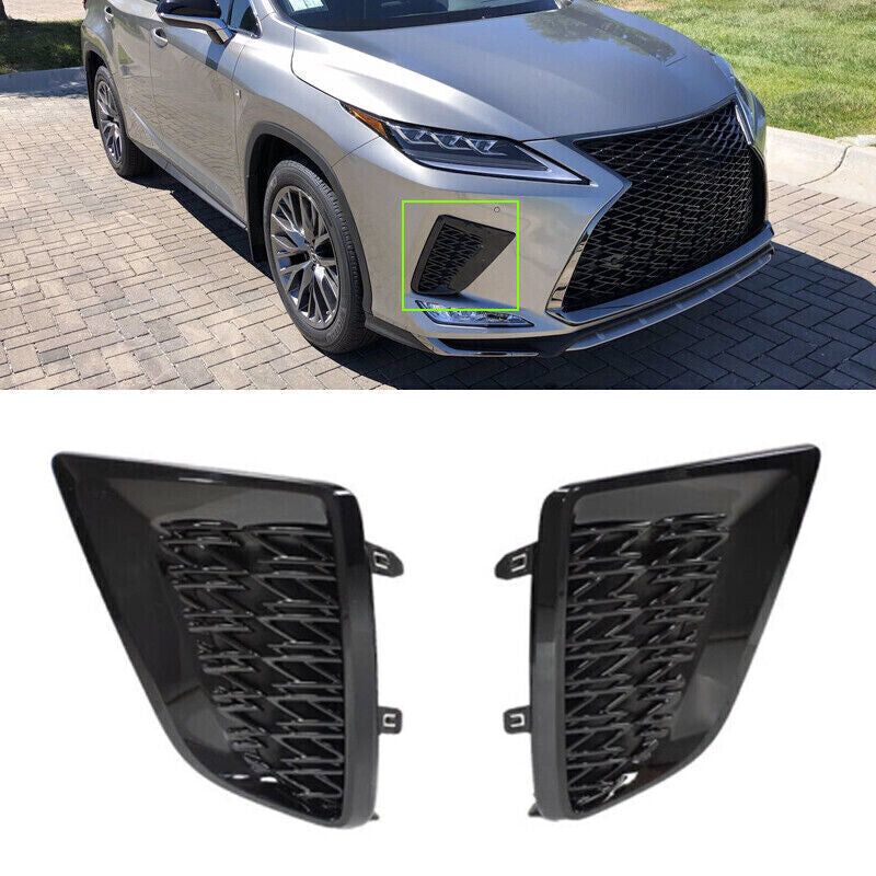 Pair Front Bumper Fog Light Cover Grille for Lexus RX350 RX450H F-Sport 2020-22