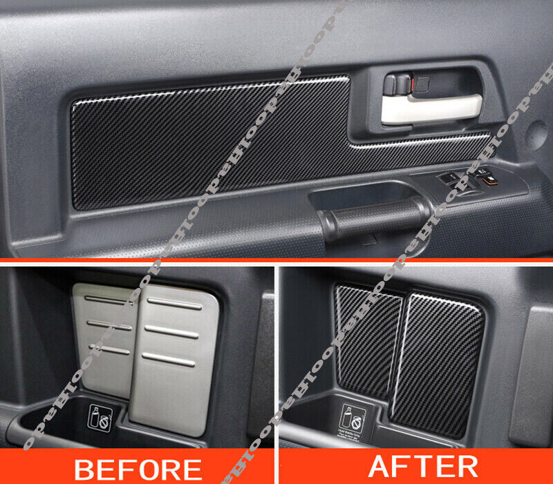 for Toyota FJ Cruiser 2006-2021 Carbon Fiber Inner Door Panel Molding Cover Trim
