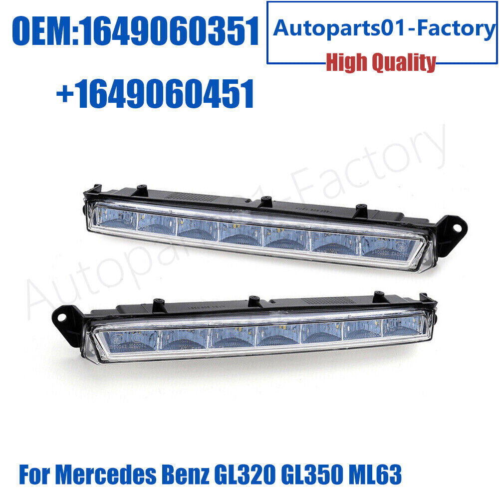 1Pair Daytime Running Lamp Fog Light Housing for Mercedes-Benz GL320 GL350 ML63