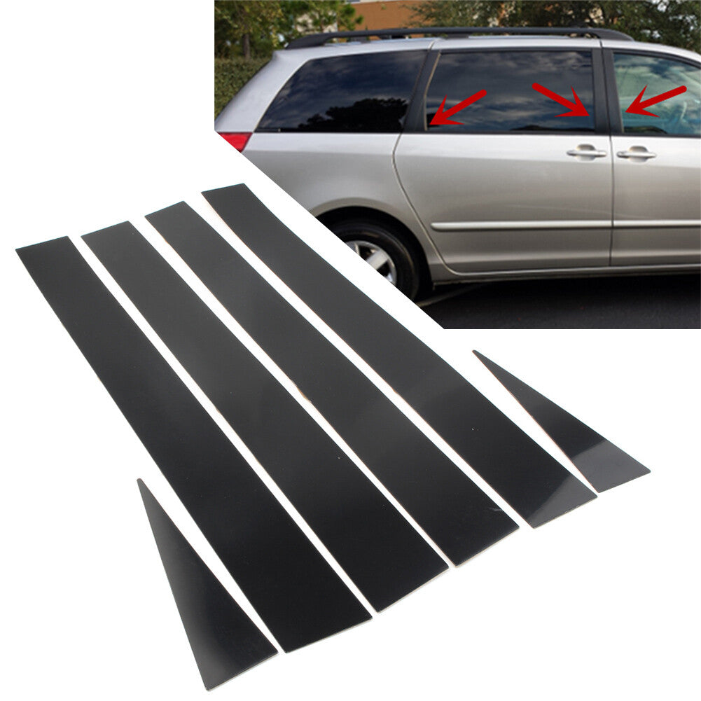 for Toyota for Sienna 2004-2010 2009 6x Set Pillar Posts Door Trim Black Cover Kit