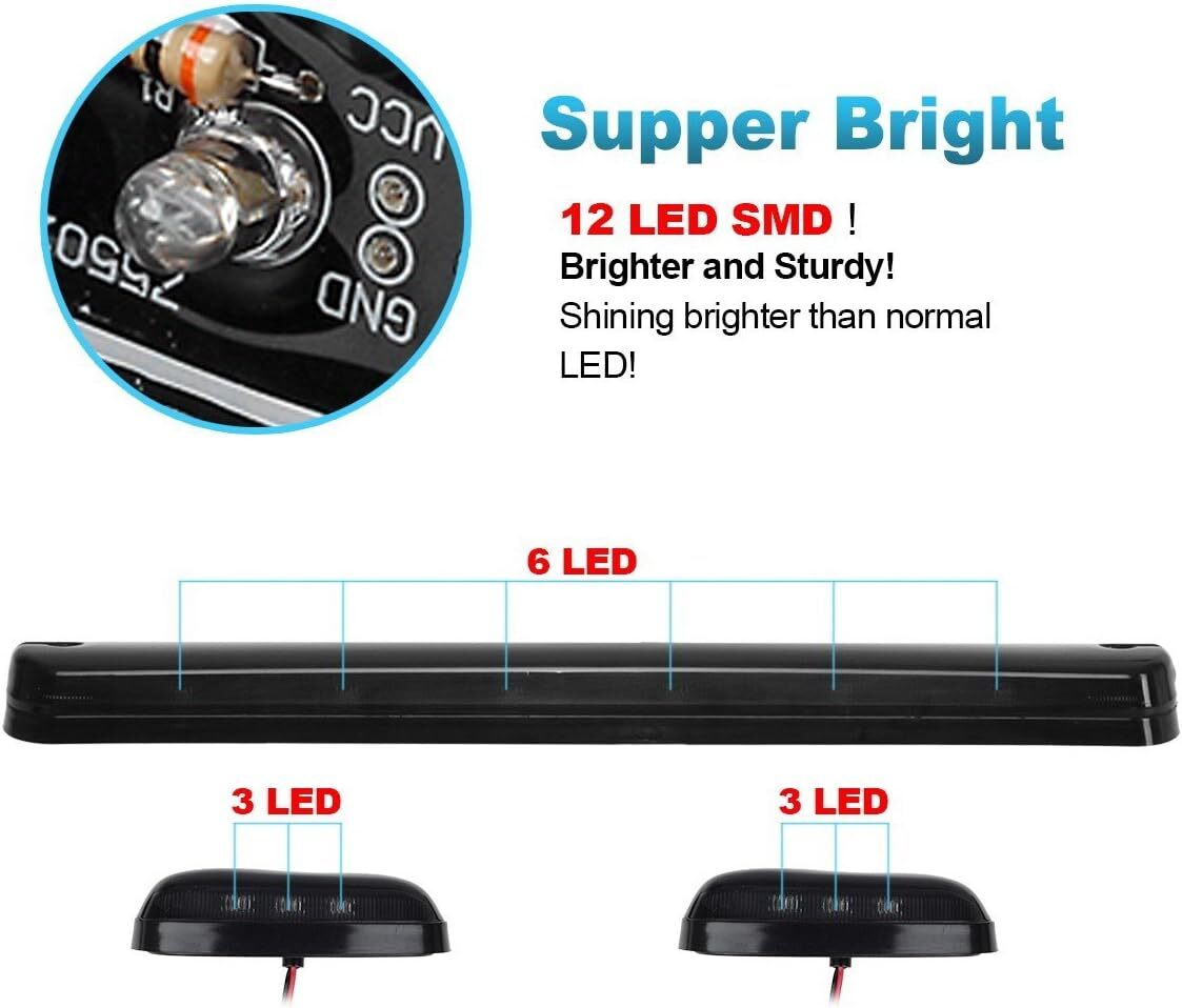 Amber For 2007-2022 for GMC for Sierra 2500HD/3500HD Cab Led LED Roof Top Running Light