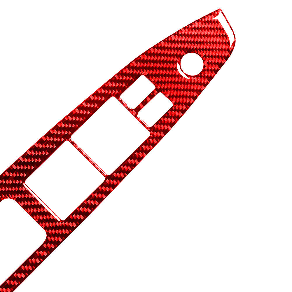Red Carbon Fiber Interior Window Lift Switch Cover Trim for Infiniti G37 Sedan