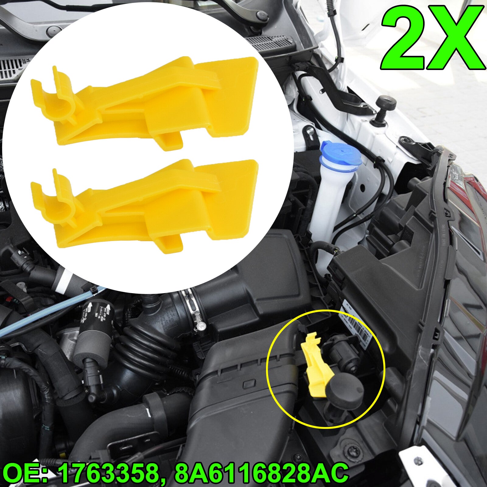 2 x Genuine for Ford Clip Bonnet Rod Holder Bonnet Fiesta EcoSport