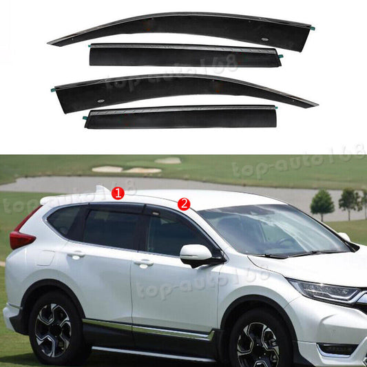 4x for Honda CR-V 2017-2022 Window Visors Sun Rain Guard Deflector W/Chrome Trim
