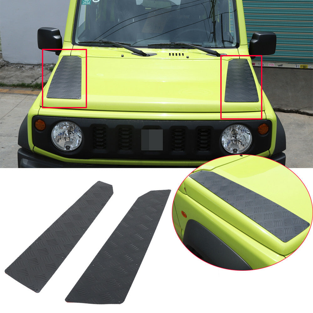 2¡ÁAlloy Black Engine Hood Guard Plate Panel Cover Fit for Suzuki for Jimny 2019-2022