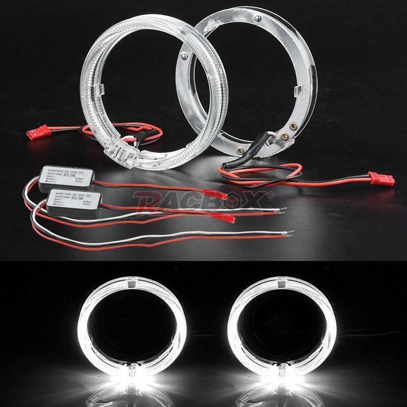 80mm White LED Light Guide Angel Eyes Halo Rings DRL For Car Headlight Retrofit