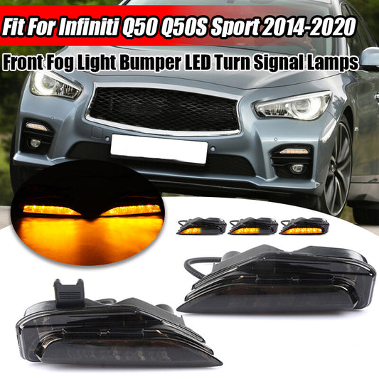 LED sequence signal switchback fog light amber for Infiniti Q50 Sport 2014-2020