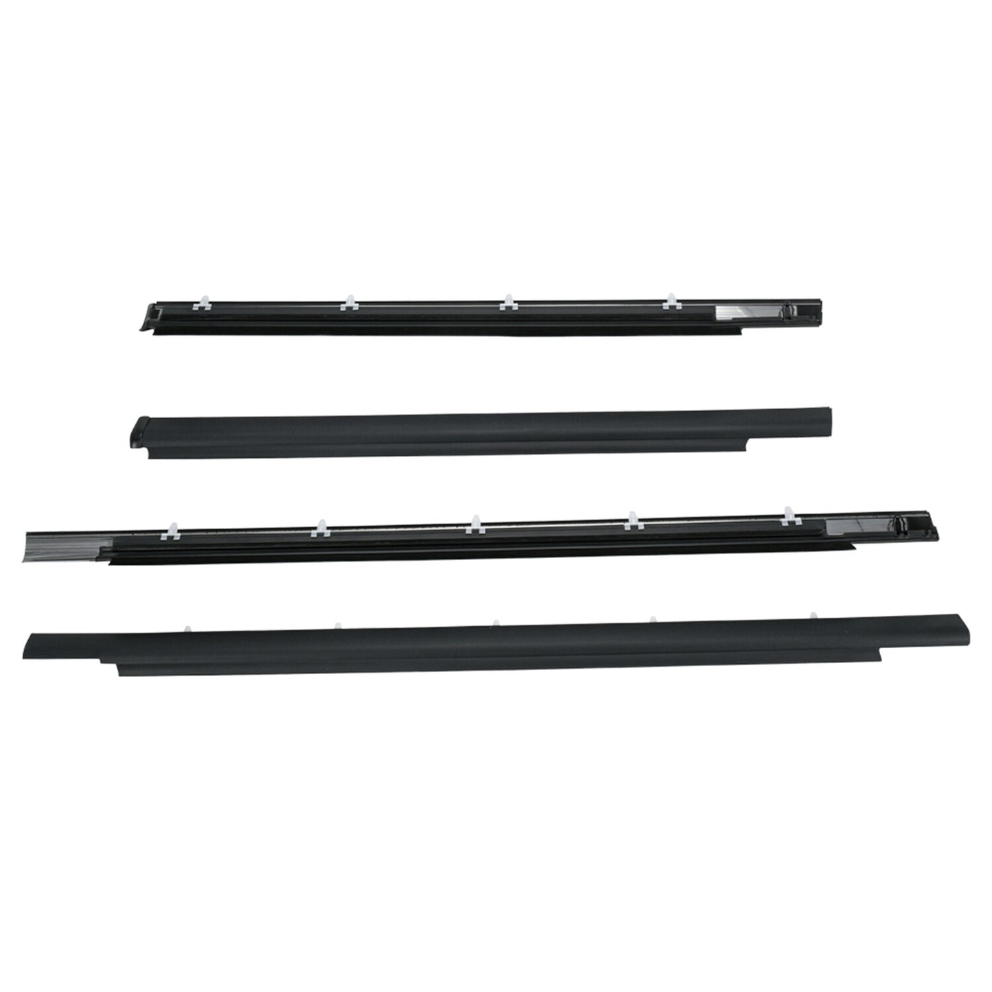 4pcs Weatherstrip Outer Lower Window for Toyota 01-07 Sequoia 4.7L Black Rubber