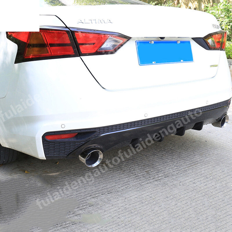 for Nissan Altima 2019-22 carbon Rear Bumper Surround Diffuser Lid Spoiler Guard