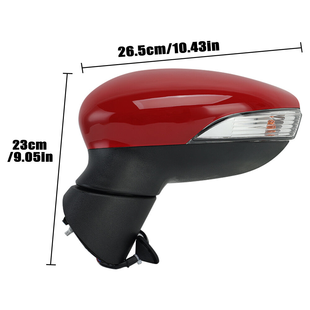 F¨¹r for Ford Fiesta MK7 08-12 Links Au?enspiegel Beheizbar Manuell Spiegelglas Rot