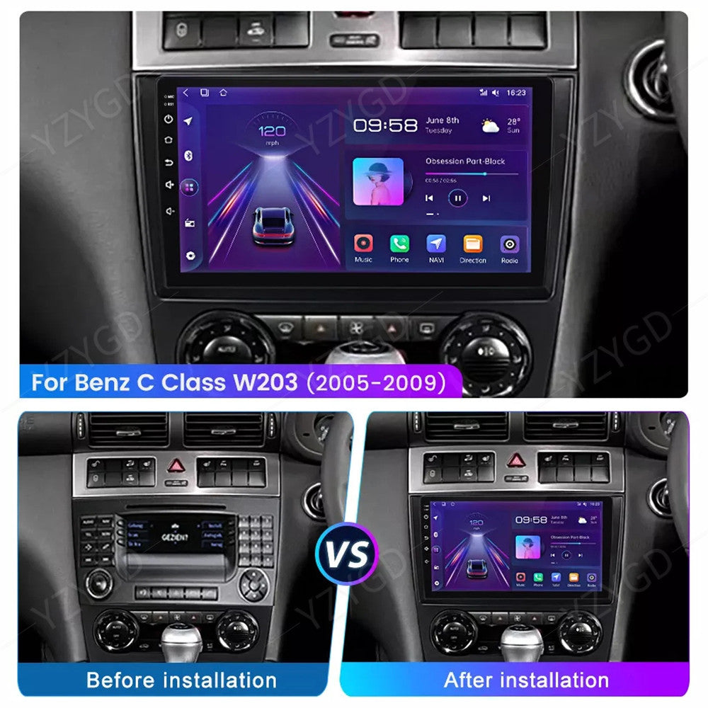 Car Radio CarPlay for Mercedes for Benz C-Class CLK280 CLK320 CLK350 CLK500 GPS Navi