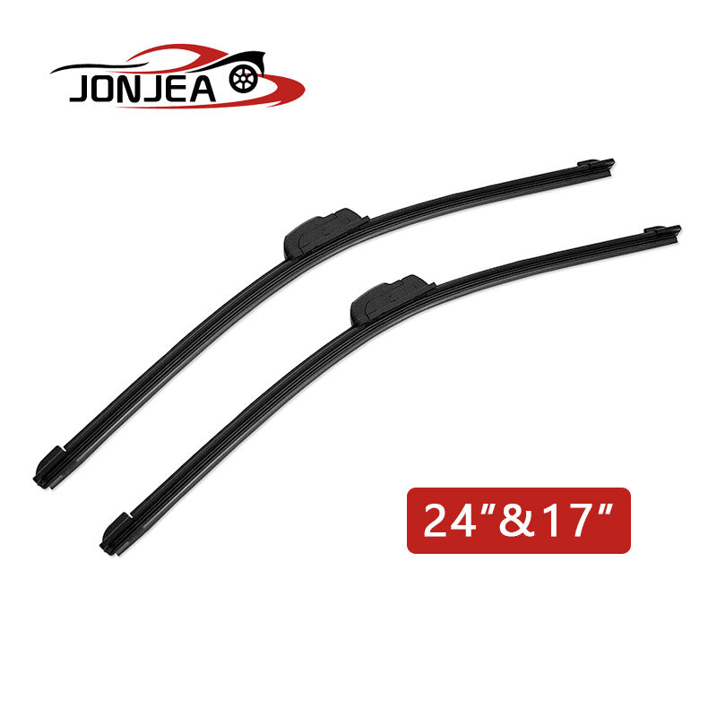 24 and 17 Inch Windshield Wiper Blades J-hook Bracketless Frameless 1 Pair