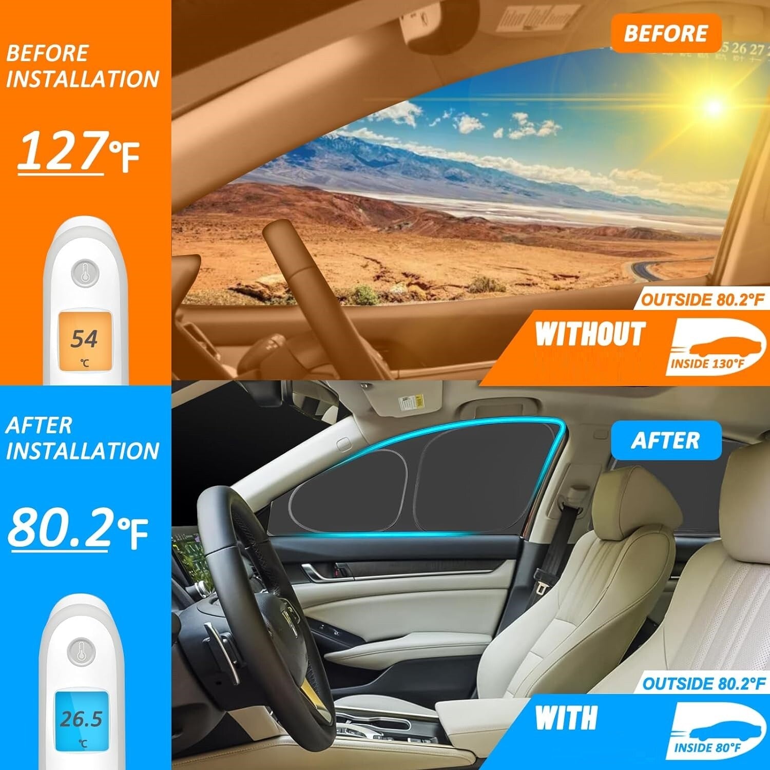 6 For 2020-2024 for Tesla for Model Y Side Window Sunshade Anti UV Folable Privacy Cover