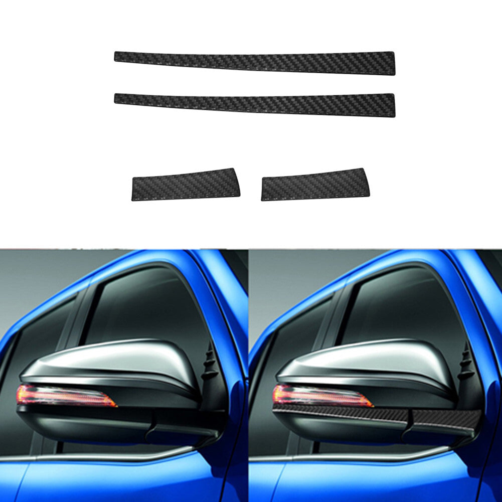4X Carbon Fiber Rearview Mirrors Cover Trim for Toyota Hilux 2015-2021