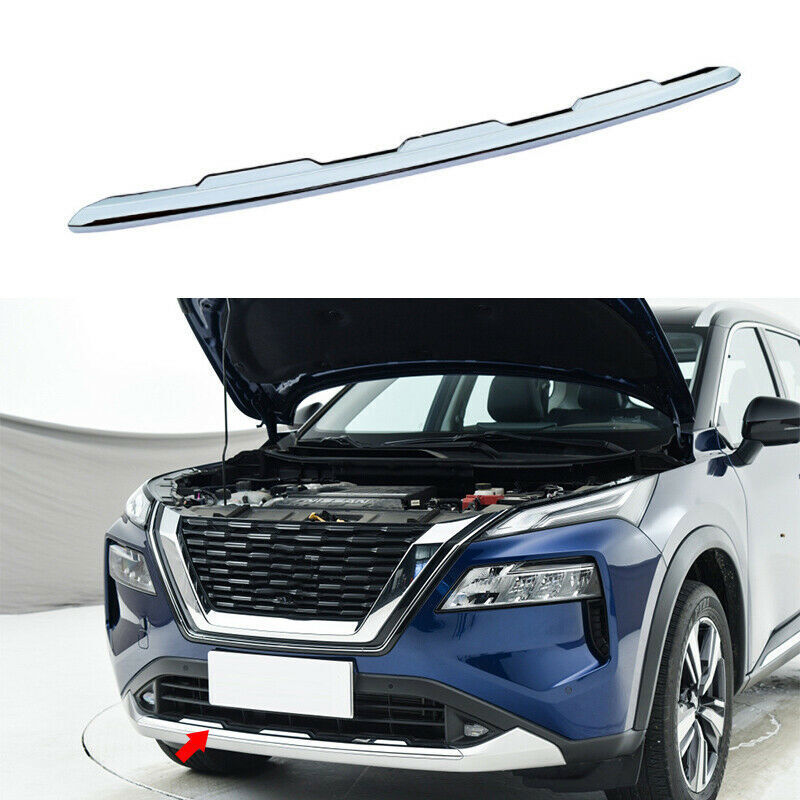 for Nissan X-TRAIL Rogue 2021-2023 Chrome Front Bumper Guard Grille Bottom Strip