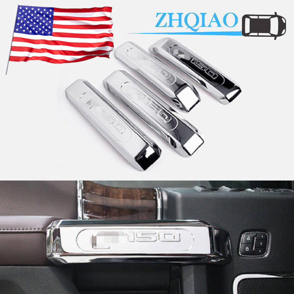 For 2015-20 for Ford F-150 F150 Interior Inner Door Handle Cover Trim Silver Chrome