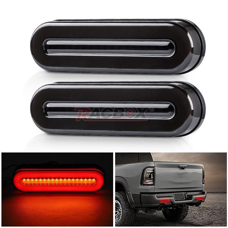 2X Truck LED Flowing Turn Signal Brake Stop Tail Light Bar DRL Running Amber/Red
