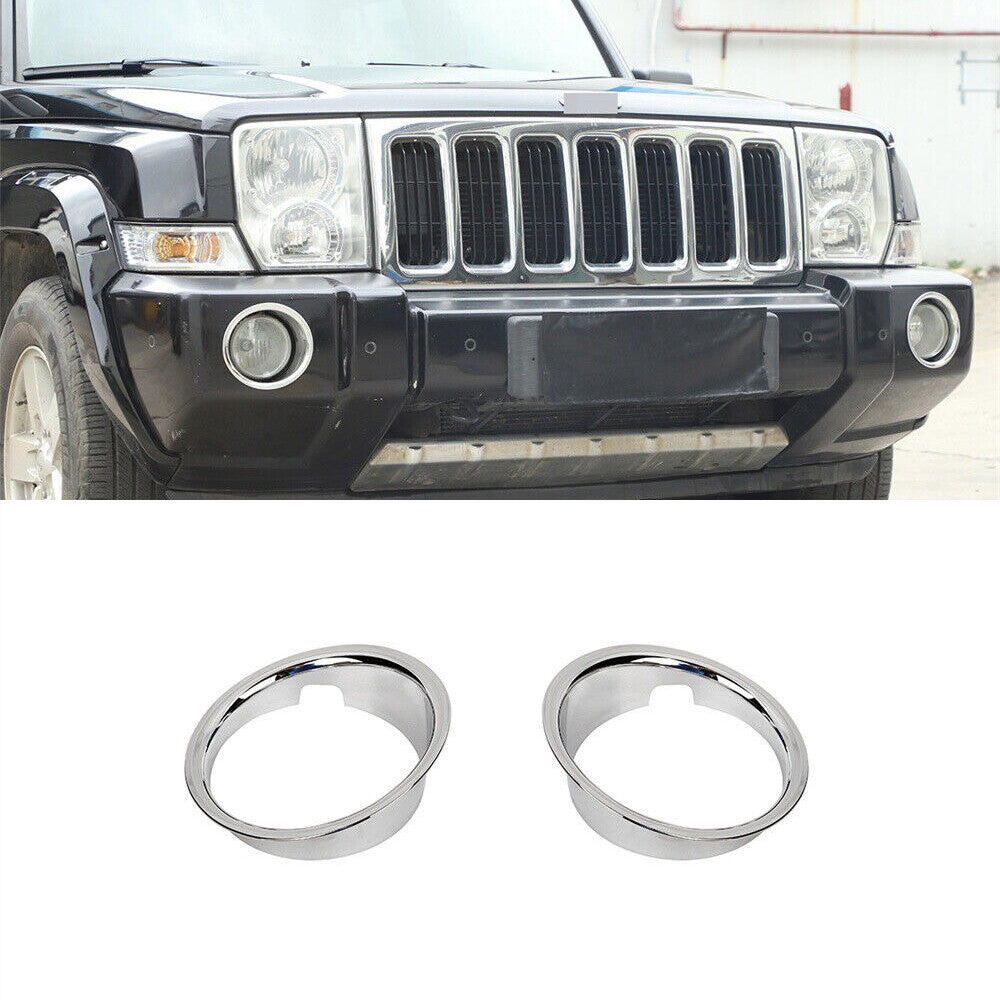 Chrome ABS Car Front Bumper Fog Light Lamp Cover for Jeep Commander 2006-2010