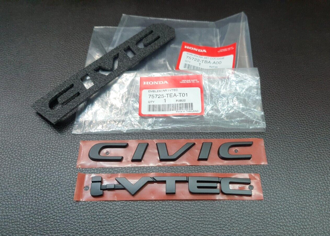 SET for CIVIC I-VTEC FC FK MATT BLACK LOGO EMBLEM FOR REAR for HONDA for CIVIC 2015-21
