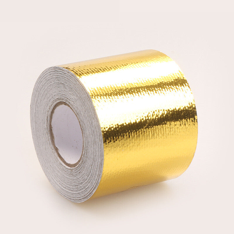 Reflective adhesive high-temperature heat-insulating packaging tape rolls are used for air intake pipes.