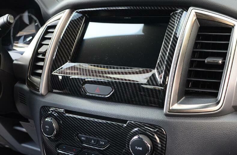 for Ford Ranger 2015-2023 Carbon Fiber Center Console Navigation Screen Frame