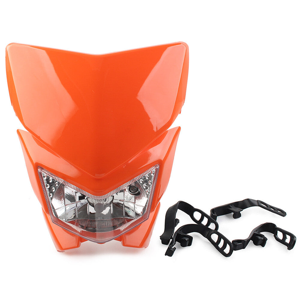 Orange Motorcycle Front Headlight Head Lamp Mx Enduro Dirt Trail Bike 250cc