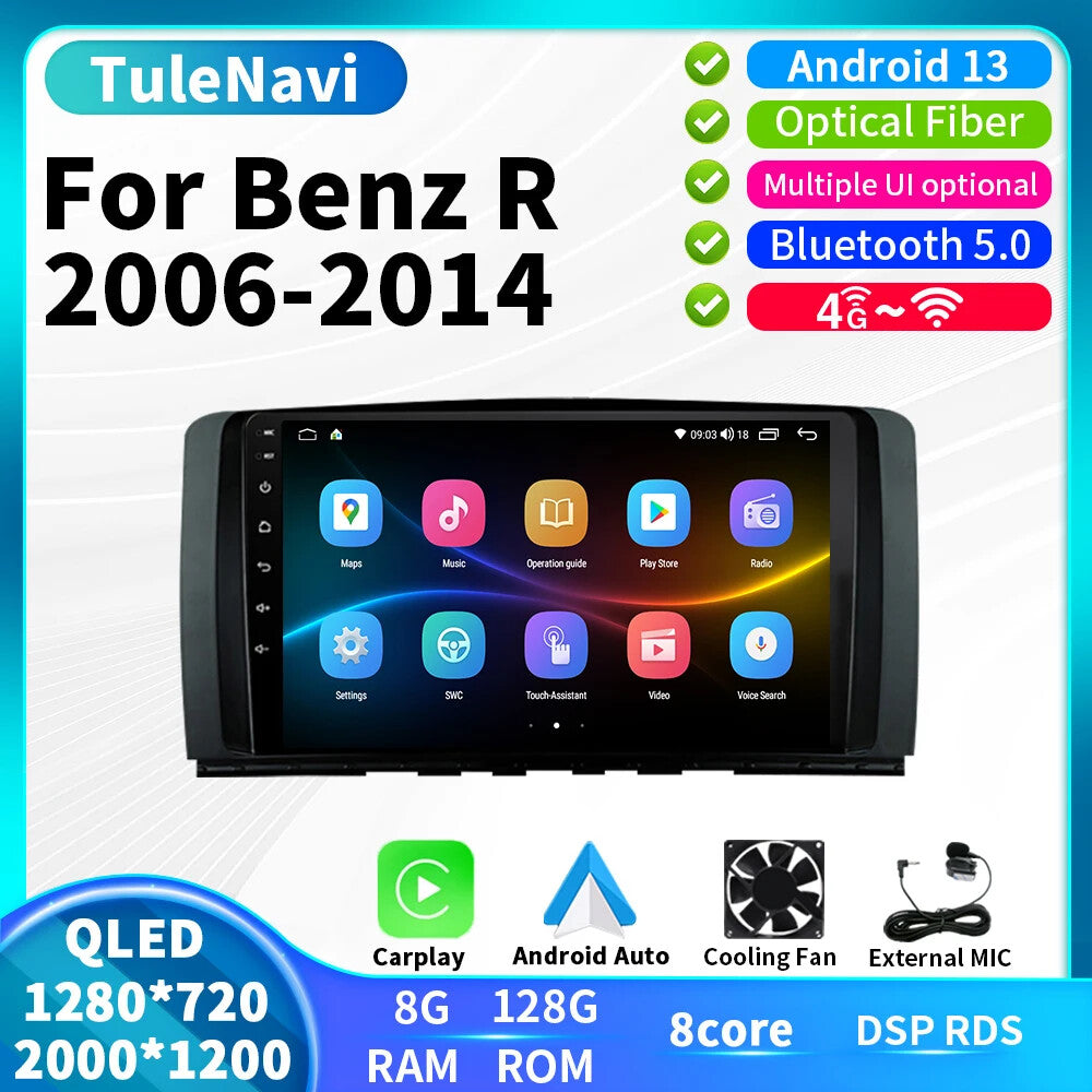for Mercedes for Benz R Class W251 R280 R300 R350 2006-14 Car Radio GPS Navi Android