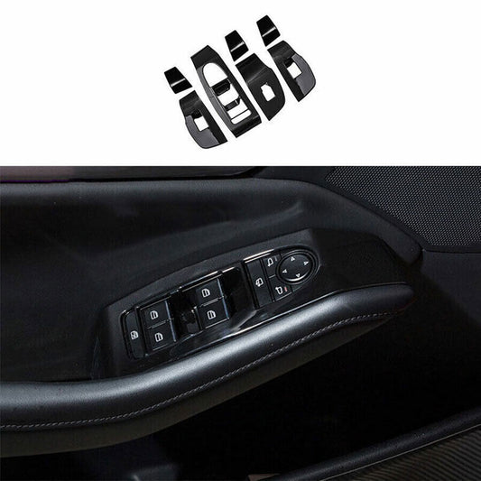 7P for Mazda 3 Axela 19-23 Gloss Black Door Window Lift Switch Cover Panel Trims