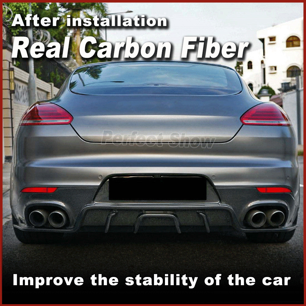 Fit for Porsche for Panamera 970 2014-2016 Carbon Rear Bumper Diffuser Spoiler Lip