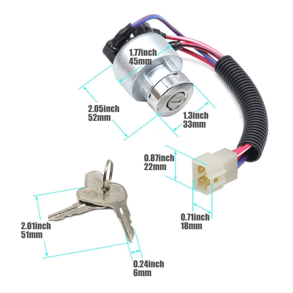 Ignition Switch For Kubota Tractor L2501 L2600 L2800 L3000 L3200 L3700 L3800 US