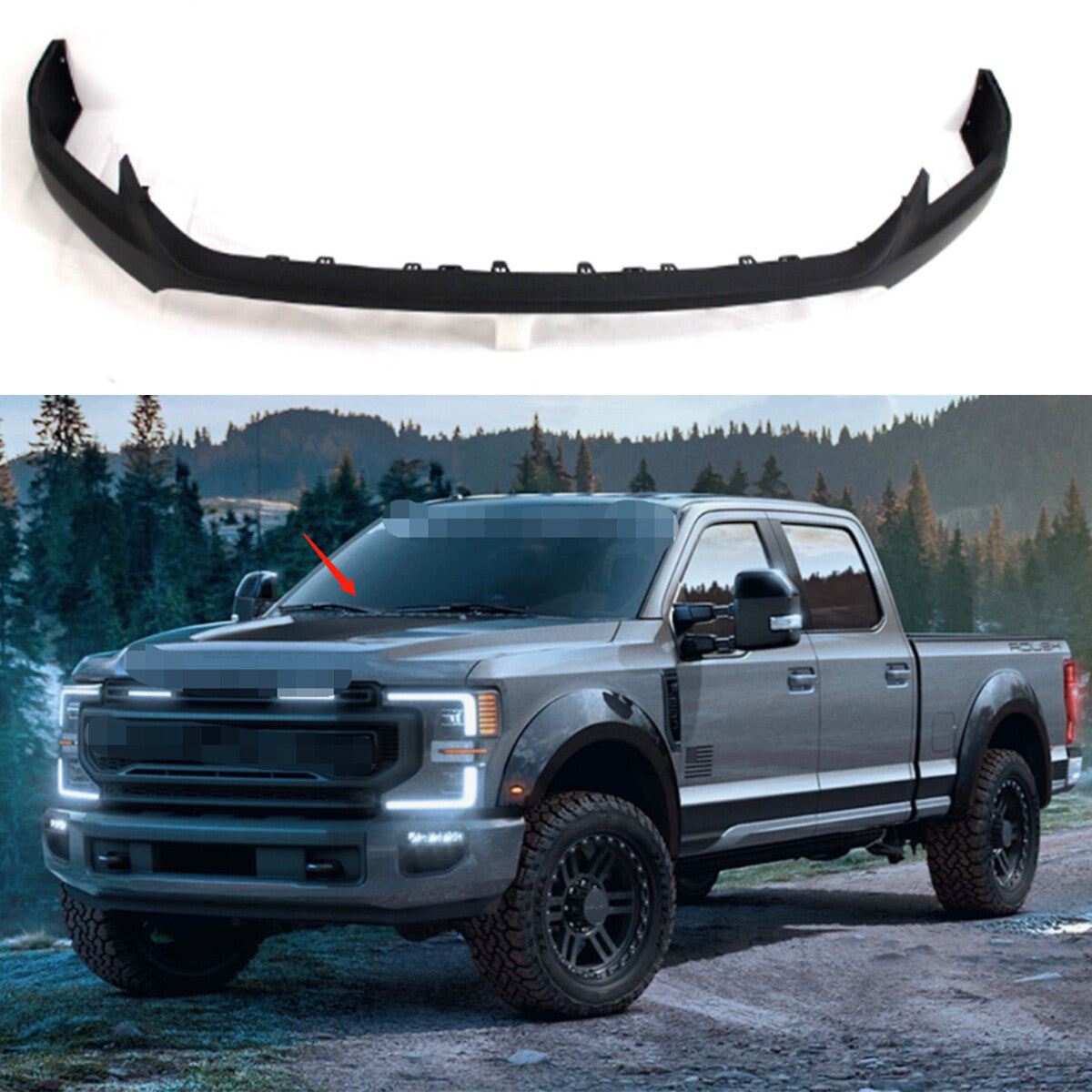 Front Bumper Cover Grille Upper Molding Trim For 2021- 23 for Ford F-150