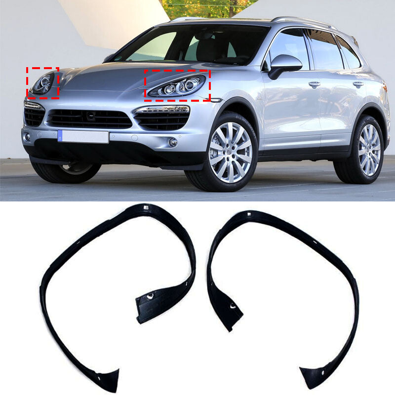 Pair Rubber Sealing Trim Headlamp Decorative Strip for Porsche for Cayenne 2011-14