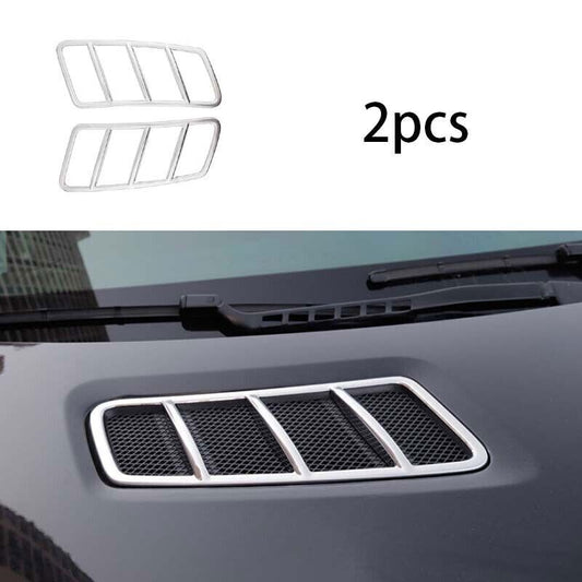 2P Machine Cover Air Outlet Frame Decor for Benz GLE GLS 2016-2019 Steel Chrome