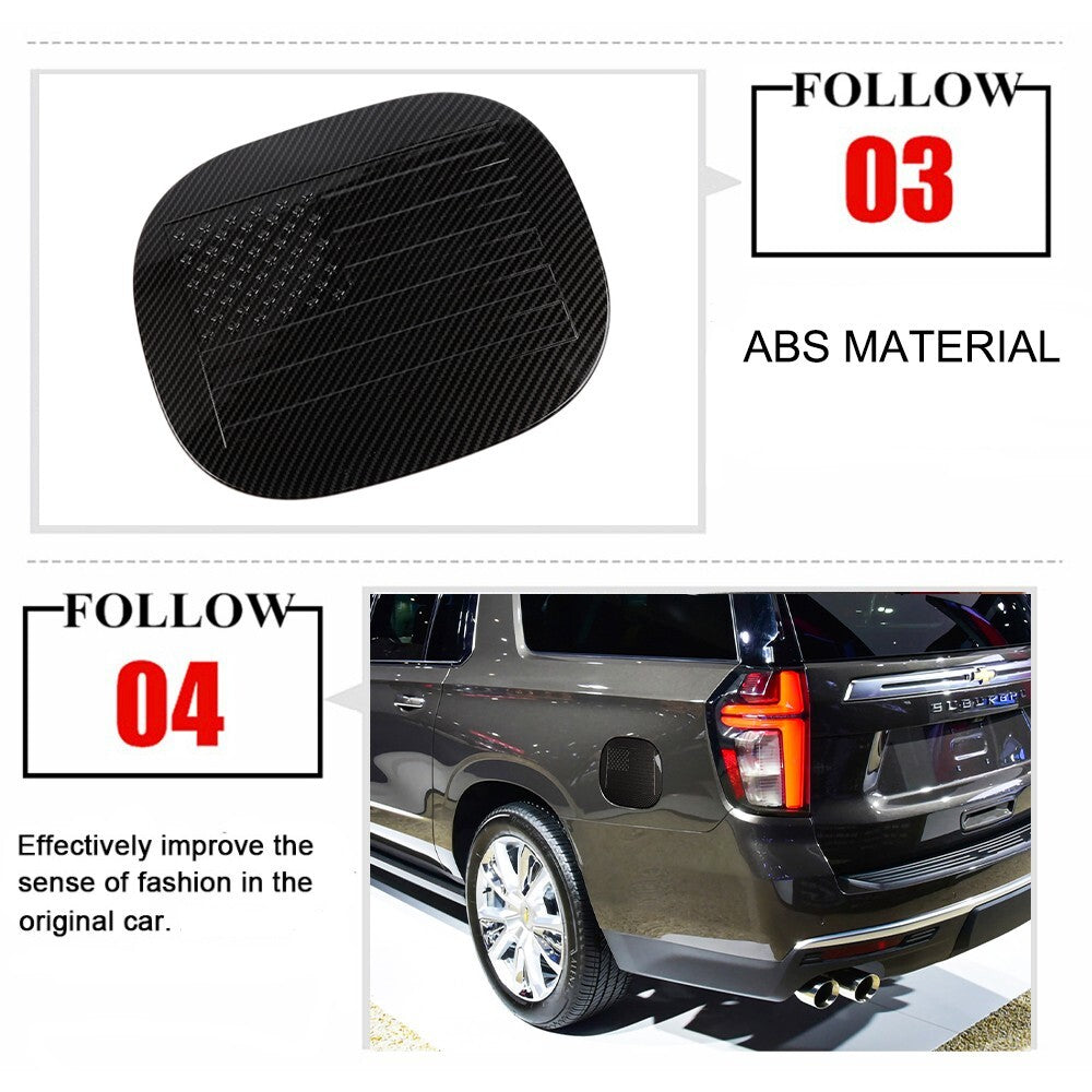Oil Fuel Tank Cap Cover Trim for Chevrolet Suburban Tahoe for GMC - for YUKON Carbon Fiber