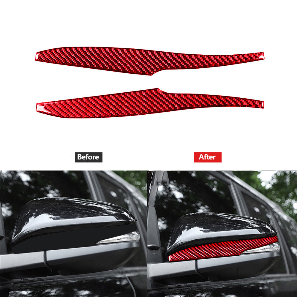 Red Carbon Fiber Rearview Mirror Decorative Cover Trim for Toyota 4Runner 10-20