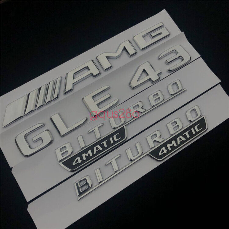 2018 GLE 43 + AMG + BITURBO 4 MATIC Trunk Badge Stickers