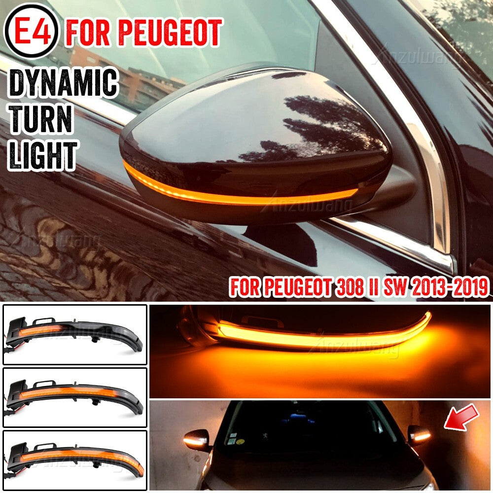 Dynamic Side Turn Signal Light for PEUGEOT 308 II SW 2013-2019