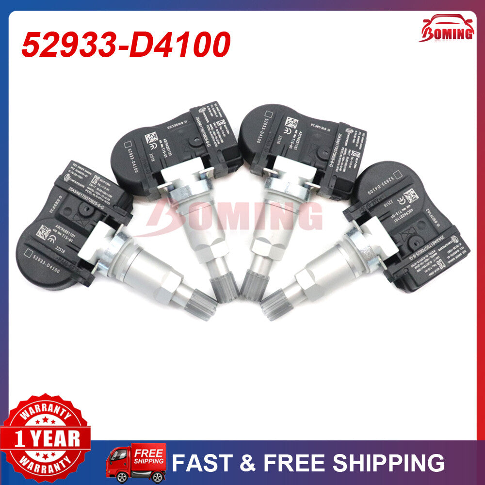 4x New TPMS 52933-D4100 for Kia Pressure Monitoring System Tire Pressure Sensors