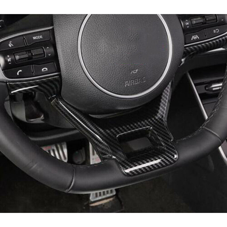 for Kia K5 2021-2023 Carbon Fiber Inner U type Steering Wheel frame Cover Trim