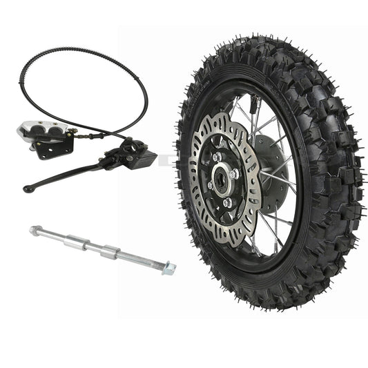 CRF50 XR50 10-inch front wheel, 2.50-10 rim, 12mm brake calipers, SSR off-road bike.