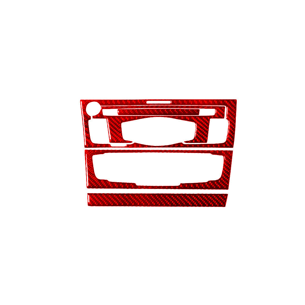for Audi Q5 2009-2017 Red CD Player Radio Air-Con Trim Cover TYP-A Carbon Fiber