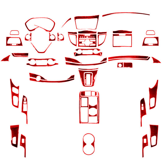 57Pcs Red Carbon Fiber Interior Full Set Cover Trim Kit for Honda CRV 2015-2016