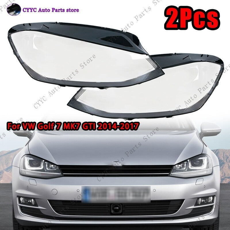 2X Headlamp Lamp for Volkswagen for VW for Golf 7 MK7 GTI 2014-2017 Headlight Cover
